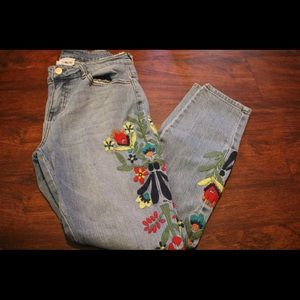 Republic Denim Flowered Jeans